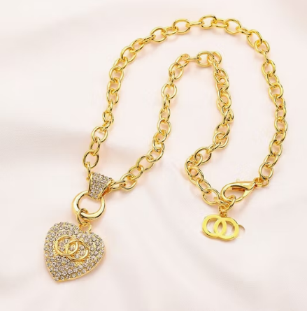 Brand Heart Shape Diamond Pendant Necklace